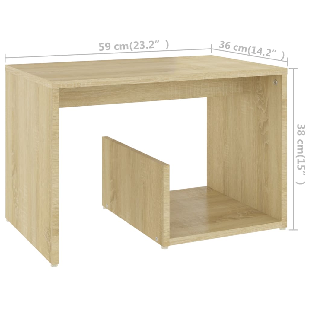 Vidaxl Stolik, Dąb Sonoma, 59X36X38 Cm, Materiał Drewnopochodny