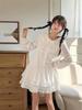 New Autumn Women's Loose-Fit Long Sleeve Dress with Sweet Pure Cotton French Doll Collar Design.