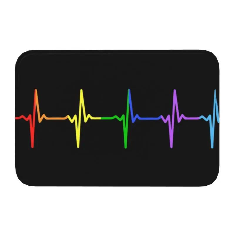 Fishing Heartbeat Doormat Anti-Slip Bathroom Kitchen Mat Toilet Floor Door Entrance Carpet Rug