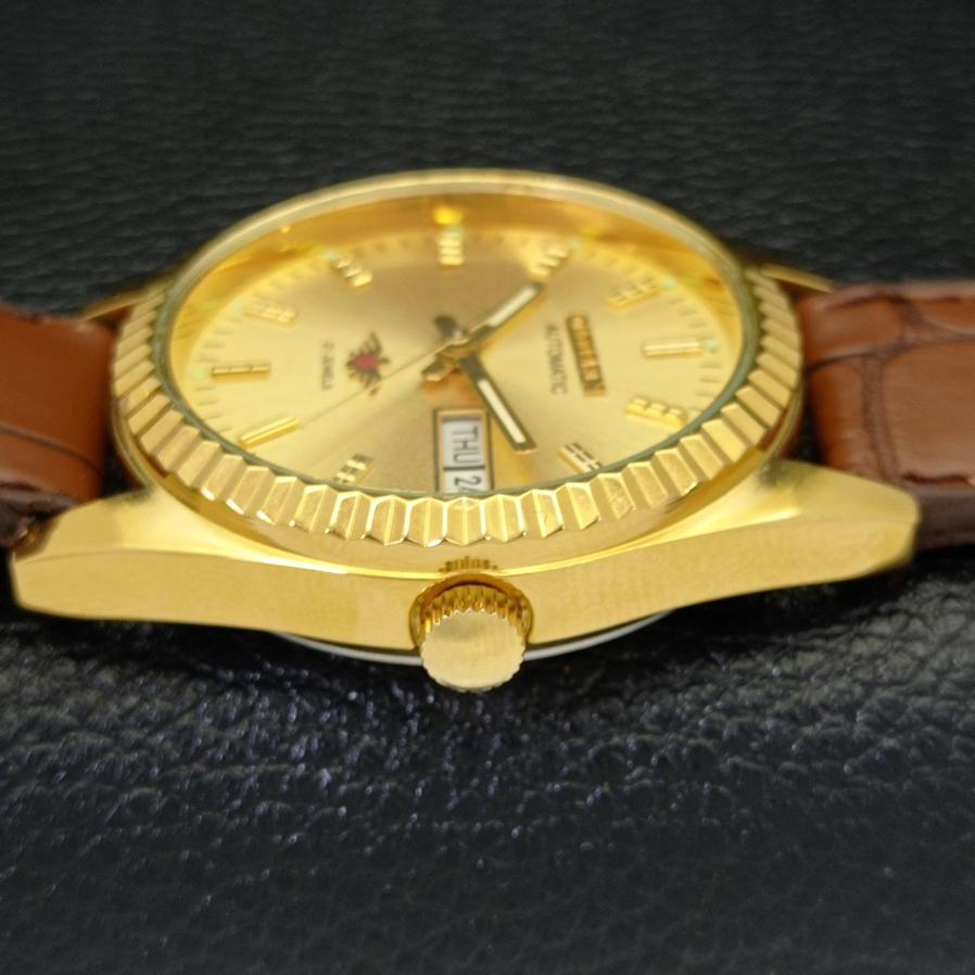 ELEGANT OLD CITIZEN JAPAN MENS AUTOMATIC REFURBISHED GOLDEN DIAL WATCH a426142-2 RL-a426142