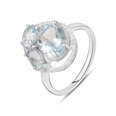 Silver Ring with Natural Topaz 7.046ct (2129608)