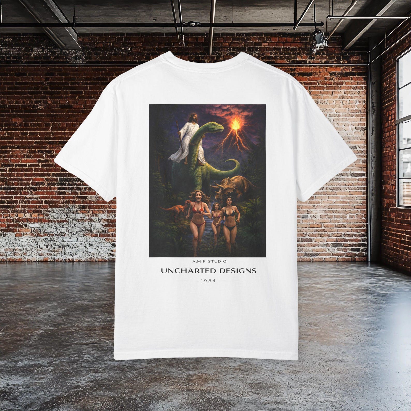 OG Jesus a land before time... Funny Dinosaur Jesus T shirt, Riding Dinosaur Graphic Tee,Jurassic Humor Shirt, Dinosaur Lover Gift XL