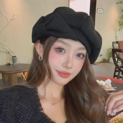 2024 Korean Trendy Women's Bow Beret: Autumn/Winter Niche Painter Style