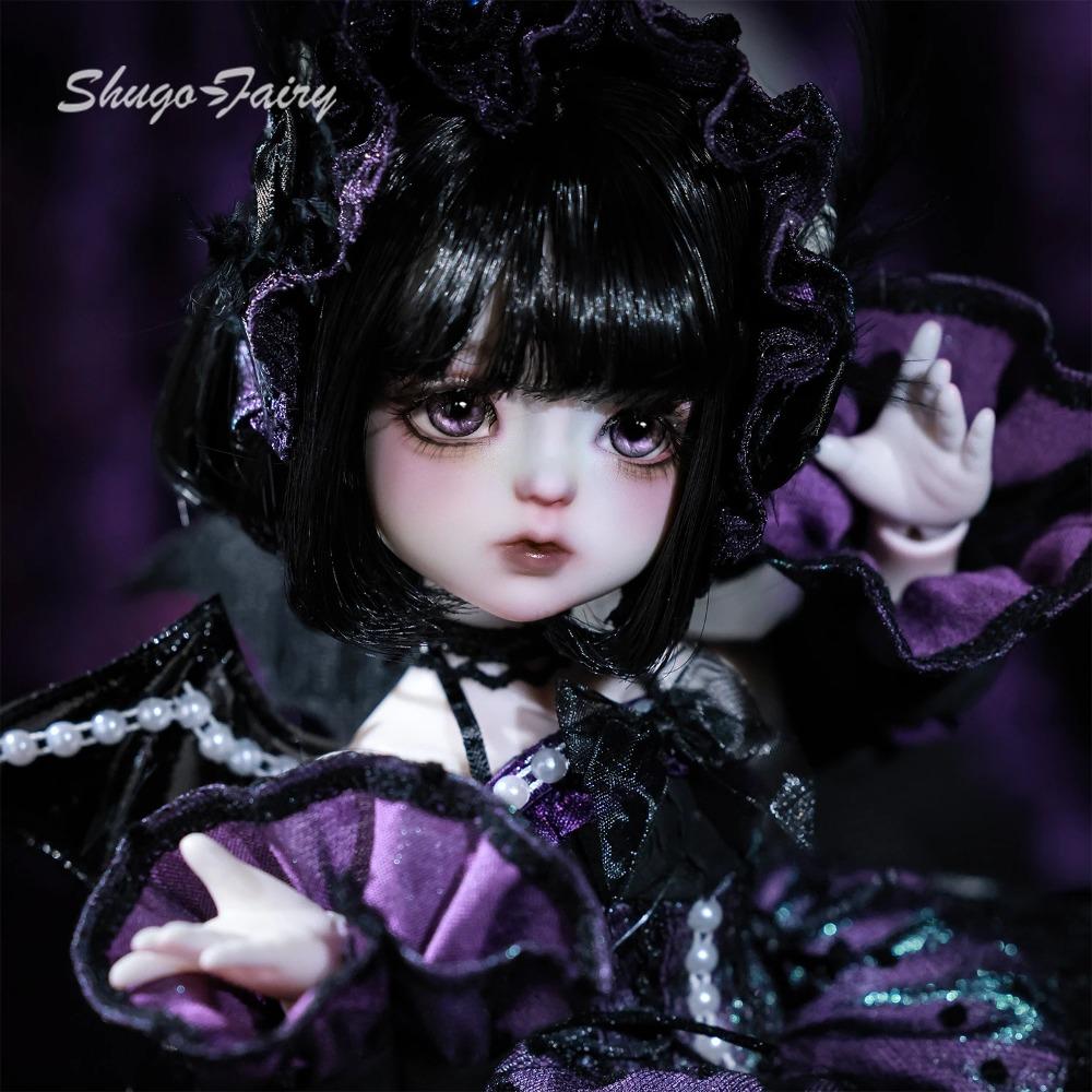 ShugaFairy 1/6 BJD Doll Edith Full Set Black & Purple Little Demon with Skull Joints and Dress High Quality Anime Resin Figure