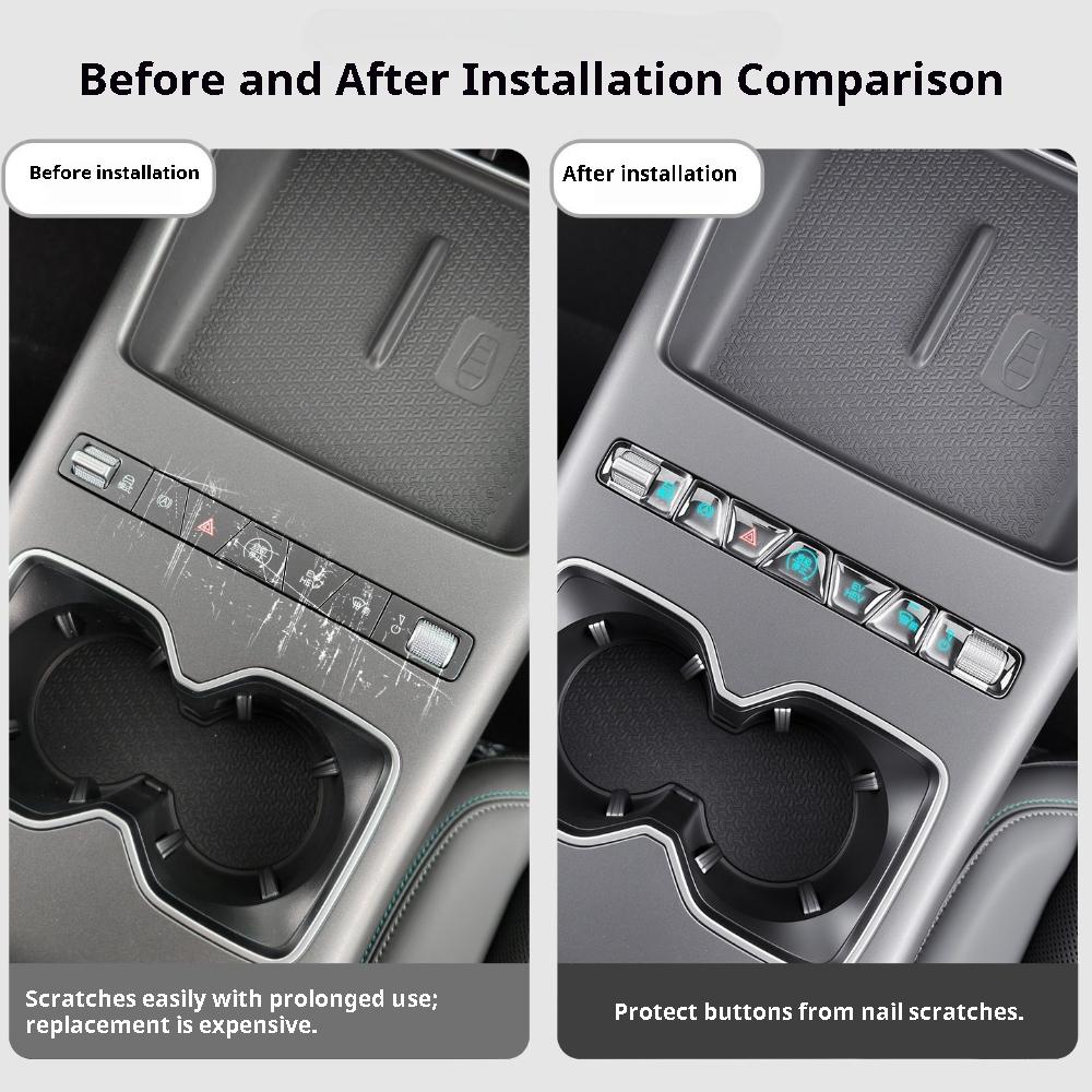 For BYD Song Pro Sealion 5 DM-i 2026 Central Control Button Epoxy Protective Scratch-resistant Sticker Interior Accessories