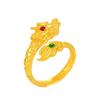 Gold-Plated Brass Dragon And Phoenix Ring Ring Flying Dragon In The Sky Couple'S Open Ring Adjustable Party Jewelry Gifts