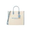 New MICHAEL KORS Luggage Collection Fabric Crossbody Handbag, Shoulder Bag Large Women's Beige & Haze Blue 35S2G7ZT3C-464