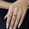 Genuine Black Onyx Ring Onyx Marquise Shaped Dainty Ring for Women Everyday Jewelry Sterling Silver Black Stone Ring Bridesmaid Gifts