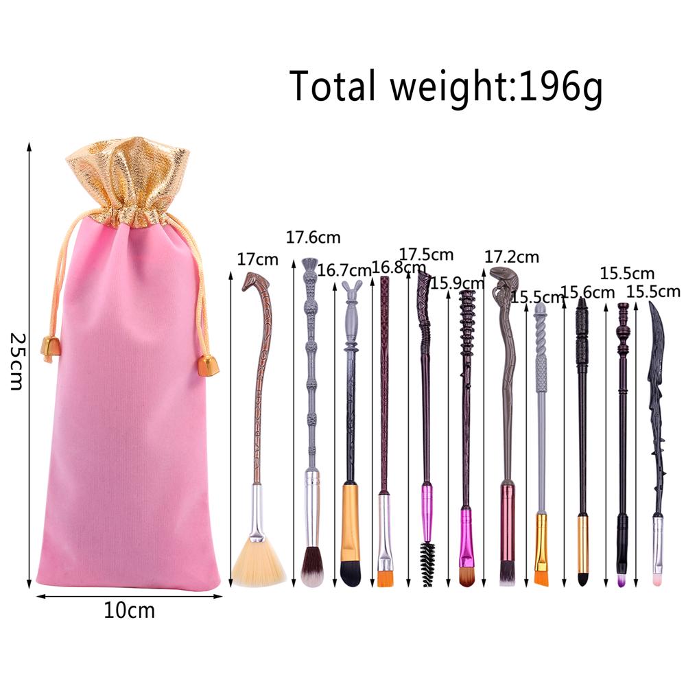 11pcs/set Harry Potter Magic Wand Makeup Brush Set Eyebrow Eyeshadow Cosmetic Brushes Tool