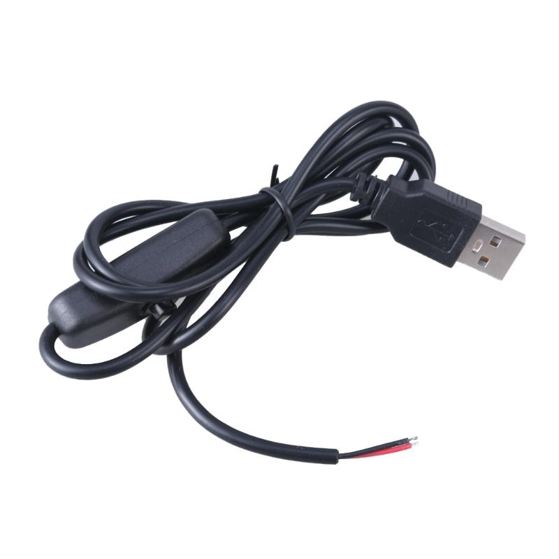 DC5V USB на 2-контактный кабель Сменный шнур питания с переключателем, длина 1 метр для светодиодной подсветки вентилятора 1