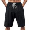 New American Multi-pocket Tooling Shorts Men's Summer Casual Loose Linen Sweatpants Five-point Pants Quick-drying