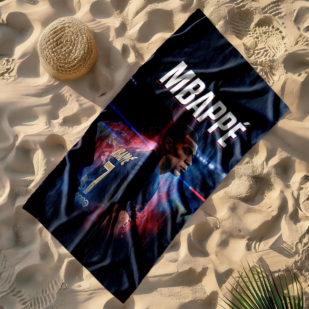 Star Player Kylian Mbappé Beach Towel Super Soft Absorbent Comfortable Lightweight Suitable for Swimming Gym Camping Yoga Vacation