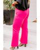 Azura Exchange Rose Plus Size Solid Color Raw Hem Wide Leg High Waist Pants