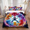 3pcs Ash and His Legendary Partners Pokémon Adventure Bedding Set - Includes 1 Quilt Cover and 2 Pillowcases, Comfortable Bedding with Styli