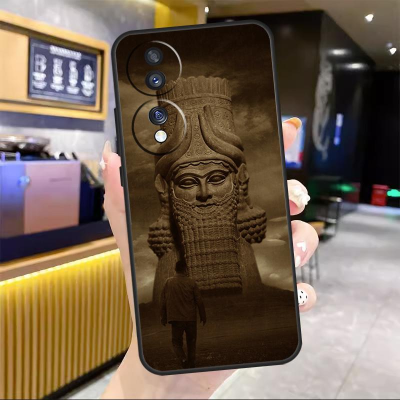 Assyrische Statue lamassu Kunst Voor Honor Magic 8 7 6 5 Lite Hoesje Voor Honor 200 400 Pro 50 70 90 X8c X8b X9a X9b X9c Win RT