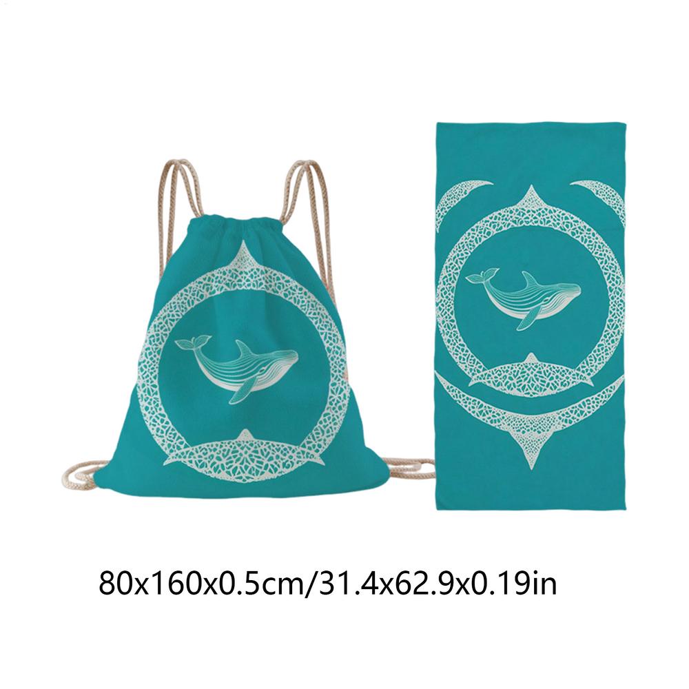 80x160cm Beach Towel Bag Travel Towel Backpack One-Pack Beach Towel Quick-Drying Foldable Mat Super Absorbent Camping Towel
