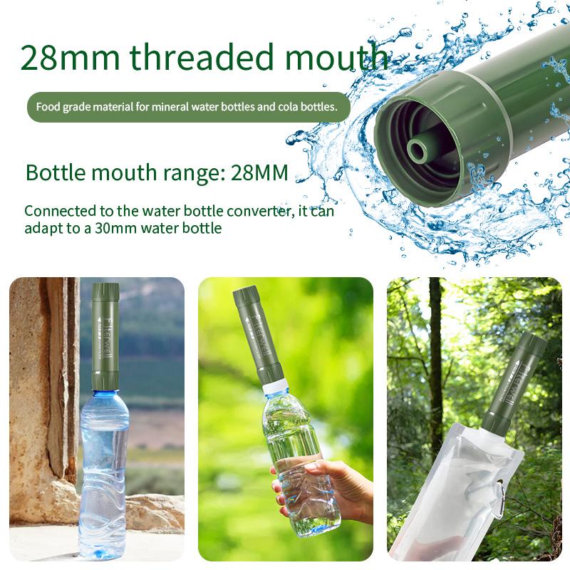 Filterwell Grün Mini Reise Wasserfilter Strohhalm Persönlich Outdoor Notfall Campingausrüstung Wandern Überleben Trinksystem