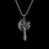 Nordic Viking Rune Axe Men's Stainless Steel Pendant Necklace