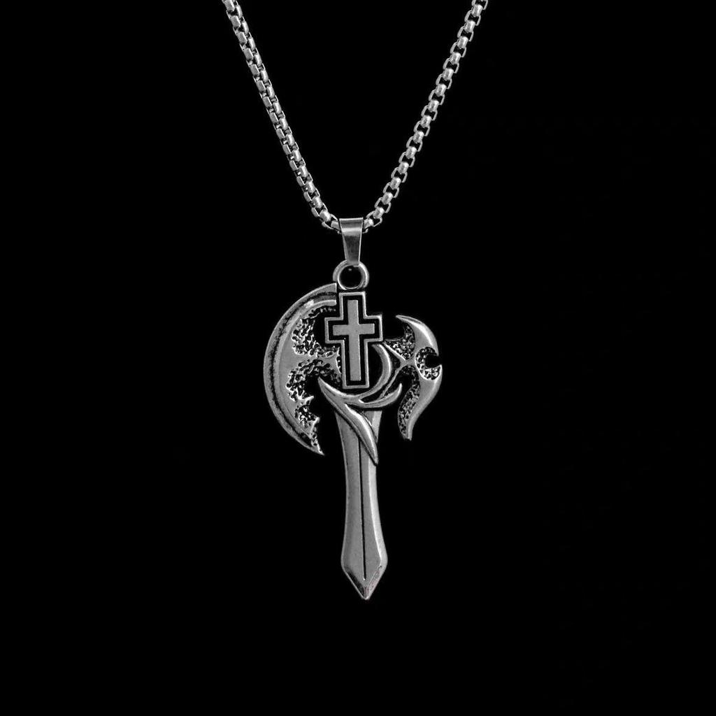Nordic Viking Rune Axe Men's Stainless Steel Pendant Necklace
