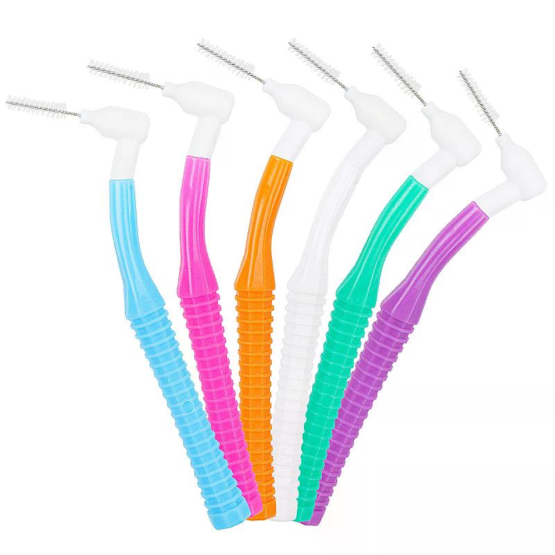 Replaceable Interdental Brush With Dust Cover Soft Mini Brush L-type Tooth Floss Cleaning Between Teeth Oral Care Toothpicks