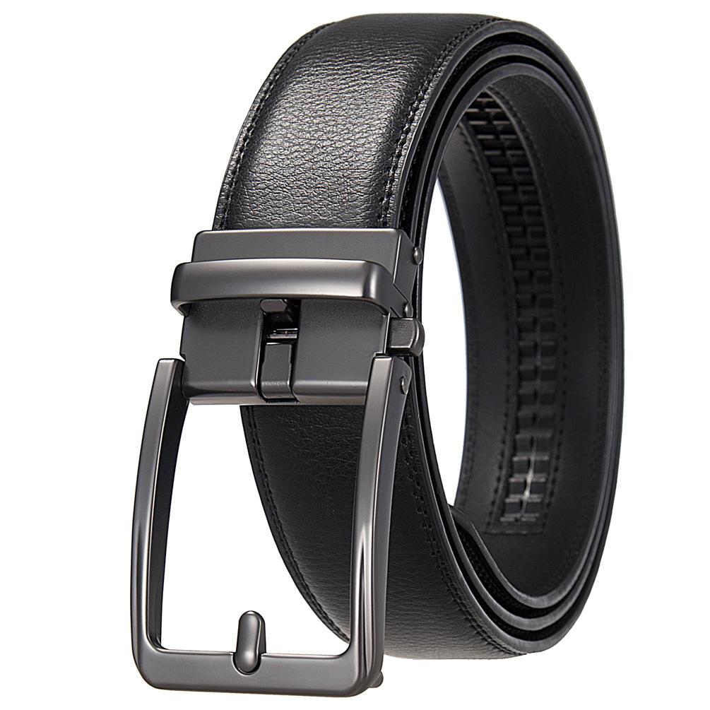 Anti-Needle Automatic Buckle Belt, Men'S Belt, Two-Layer Cowhide Belt Ly36-561948-1