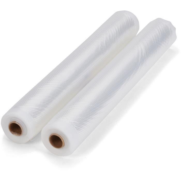 Set de 2 rouleaux universels pour mise sous vide - LIVOO - DOM505 - 2 rouleaux - 28 cm x 3 m - Compatibles machines universelles