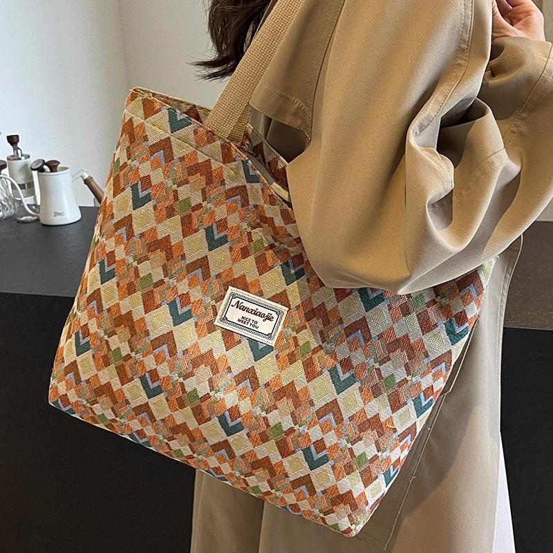 Niche Samiya Tote Bag Women's Ins New Fashionable Canvas Bag Large Capacity Commuting One-Shoulder Crossbody Bag