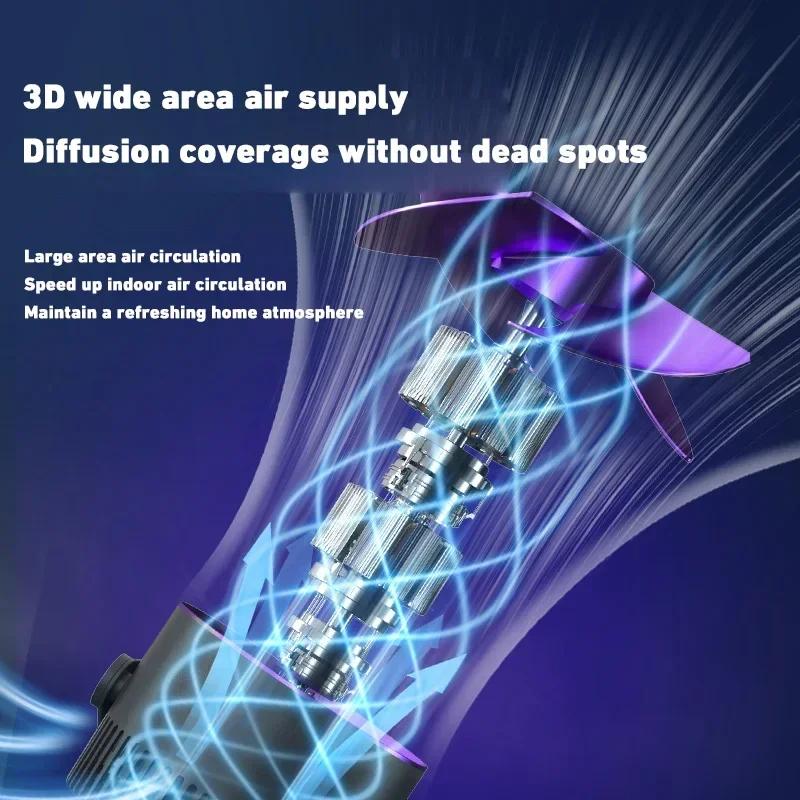 Cordless Electric Fan USB 4000mAh Wireless Portable Rechargeable Air Circulator Fan Desktop Wall Ceiling Air Cooler