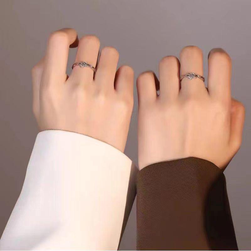 Mingjie Cappuccino Rose Bestie Rings - Women's Pair for Couples, Ideal Christmas Gift