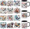 12PCS Folk Art Animal UV DTF Cup Wrap Stickers | Permanent UV DTF Transfers for DIY Crafts Easy No-heat On Libbey Cans, Mugs, Candles & Pots Vivid & D