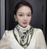 Chic Autumn/Winter Silk Scarf with Magnetic Golden Ball Clasp – Korean Style Neck Warmer