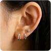 3 piece set Women's Hypoallergenic 14K Gold Plated Zircon Stud Earrings for Women Cartilage Multiple Ear Piercing Jewelry Gifts