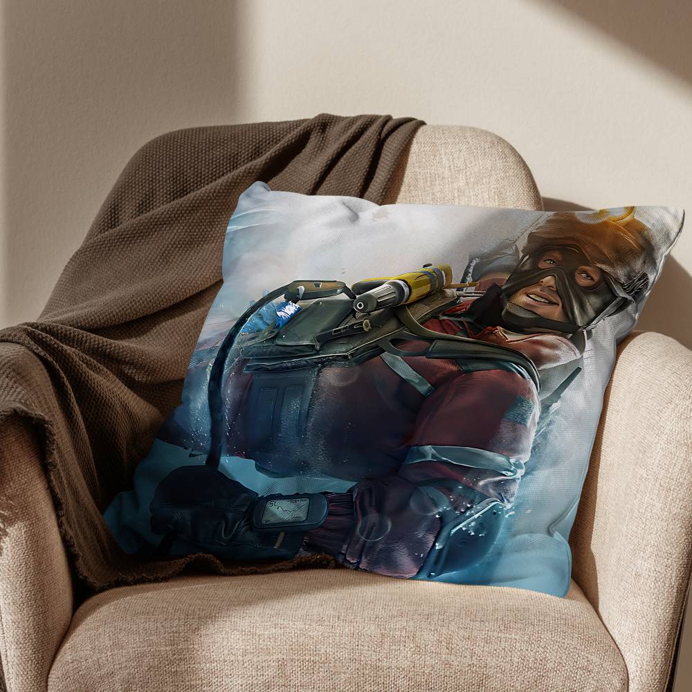 Solid Snake Game Rainbow Six Pillow Case Square DoubleSided Printing Short Plush Sofa Cushion Cover Bedroom Bedside Pillow