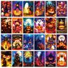 50 Halloween Themed Party Haunted House Bat Wall Cards Interior Decoration Postcards Holiday Wall Cards