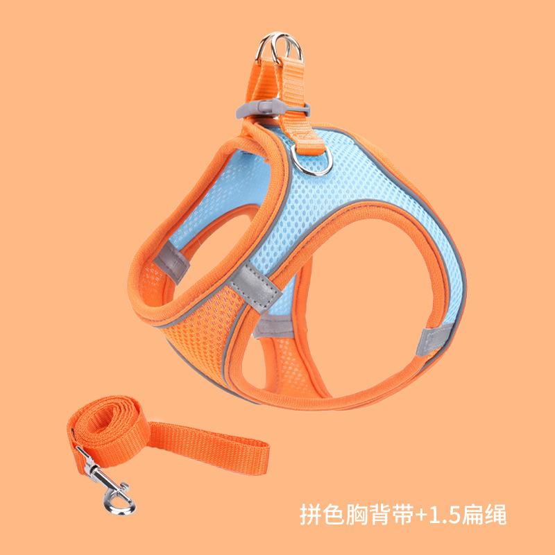 Pet supplies vest - style pet harness, reflective and breathable, cat and dog leash, dog - walking rope