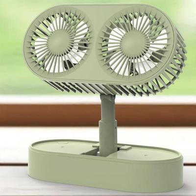Portable Mini Car Fan Extendable and Foldable Dual Head Usb Powered Fans Quiet Small Desktop Fan Adjustable Portable Fan