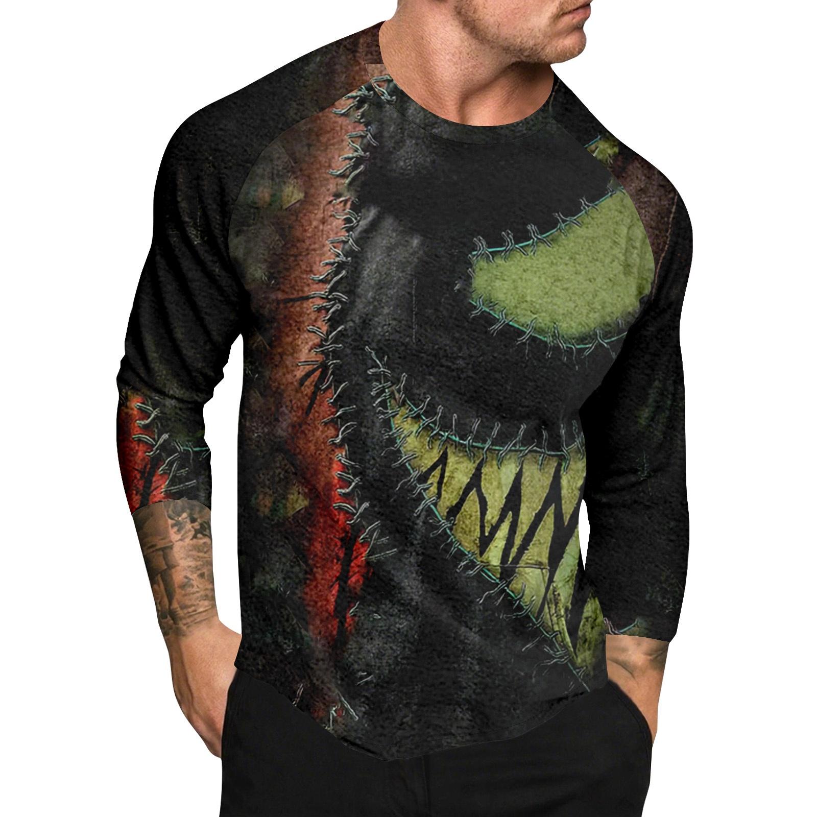 

Мужской топ с длинным рукавом реглан с принтом на Хэллоуин L