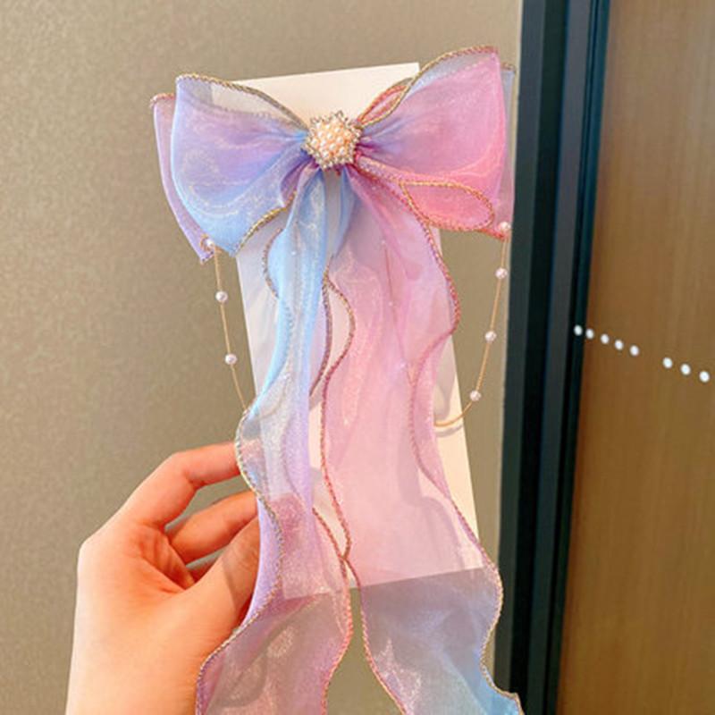 Children'S Headbands For Women, Colorful Bow Braided Hair Clips, Little Girls' Princess Long Ribbon Hair Clips, Summer Girls' Hair Accessories