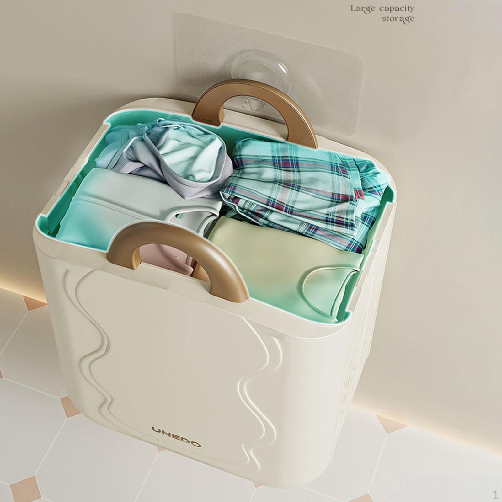 

Складная корзина для белья, органайзер для одежды, удобное, отдельно стоящее настенное хранение beige