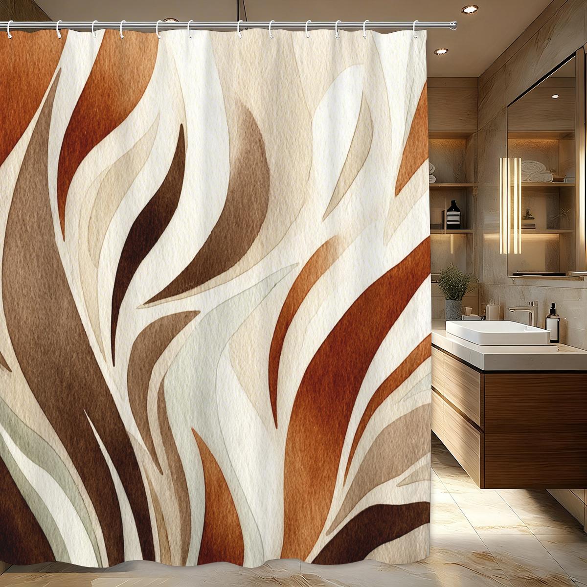 

Abstract Art Pattern Polyester Shower Curtain - Stylish Bathroom Decor, Modern Bathtub Partition Polyester For Home Hotel W60H190(CM)-1 Pcs