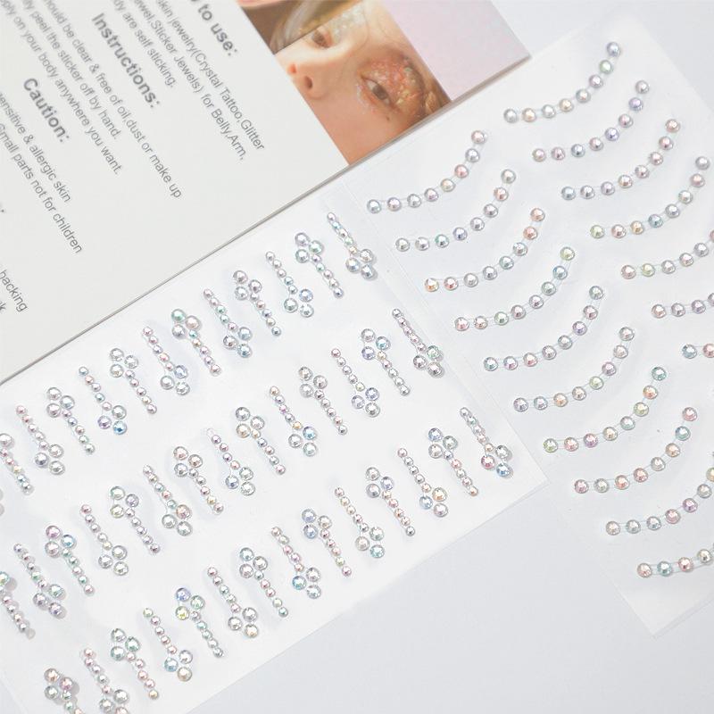 Diamond Eyebrow Tattoo Sticker Glitter Eyeliner Eyebrow Makeup Face Eyes Temporary Tattoo Rock Rhinestone 3D Eyeliner Stickers