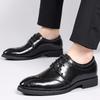 2025 Spring New Men's Lace-up Fashion Leather Shoes Business Formal Dress Shoes for Men Spring Autumn Solid Color Wedding Shoe