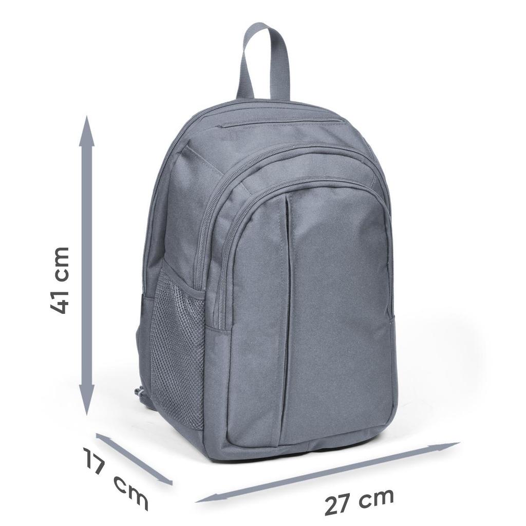 coral high Gray Five Compartment USB Charging Headphone Output Backpack 23243