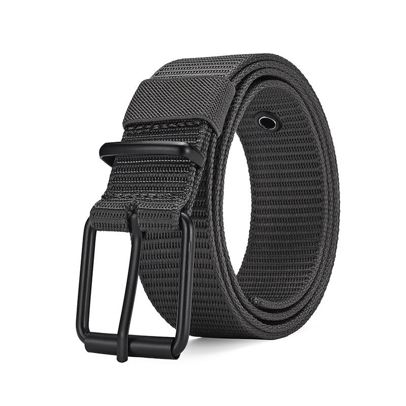 Porous And Durable Pin Buckle Belt Men'S Canvas Sports Men'S Belt Student Outdoor Military Training Jeans Belt