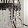 Retro Pendant Light, Black High-end Crystal Living Room Light, Dining Bar Counter, Bedroom, Study Light