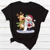 Hot Christmas Party 3D Printed T-shirt Male and Female Couple Red Short Sleeved Party Top Plus Size Loose Street Fashion Top