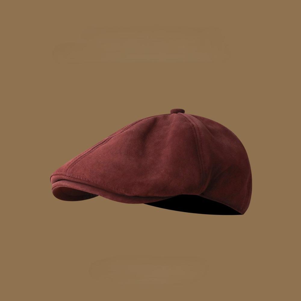 Casual Retro Forward Hat Adjustable Imitation Suede British Hat Classic Timeless Ivy Cap Unisex красный