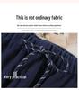 Women's Blue High-Waisted Slim-Fit Wide-Leg Pants - Pear-Shaped, Slimming, Loose Casual Trousers for Autumn 2025.