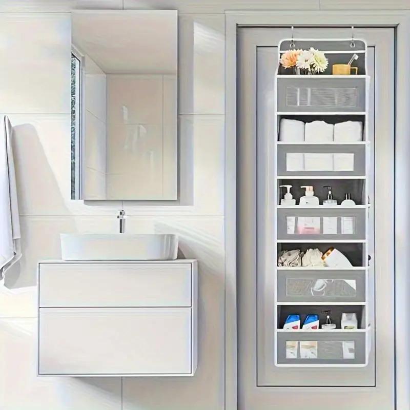 3-Shelf Hanging Storage Organizer - Behind Door, Anti-Tilt, 3 Large Capacity Pockets, Suitable for Bedroom, Bathroom