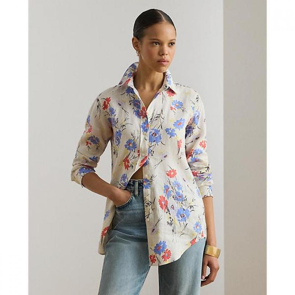 Lauren Ralph Lauren Relaxed Fit Floral Linen Shirt Wmlrshts6820546100 XS